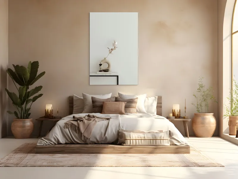 Tablou Canvas Melancolia timpului într-un vas modern în nuanțe de bej, 100 x 150 cm – poza 3