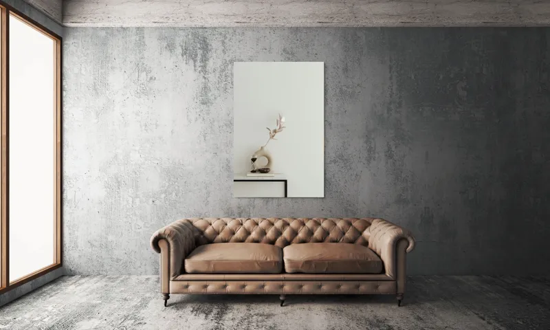 Tablou Canvas Melancolia timpului într-un vas modern în nuanțe de bej, 100 x 150 cm – poza 6