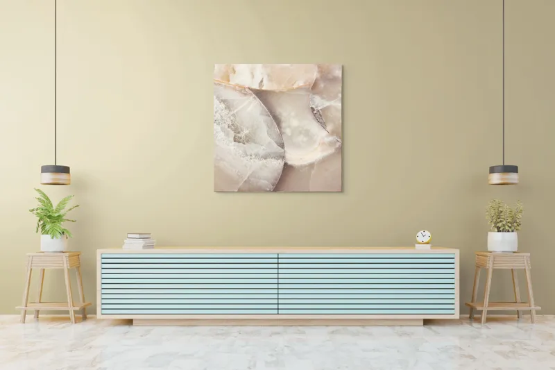 Tablou Canvas Marmură Albă și Bej – Design Abstract Elegant, 100 x 100 cm – poza 5
