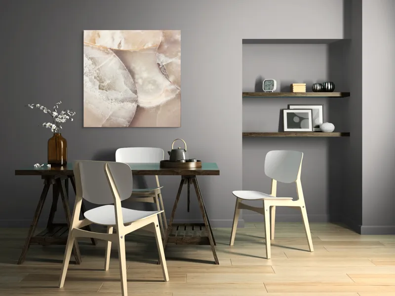 Tablou Canvas Marmură Albă și Bej – Design Abstract Elegant, 100 x 100 cm – poza 6