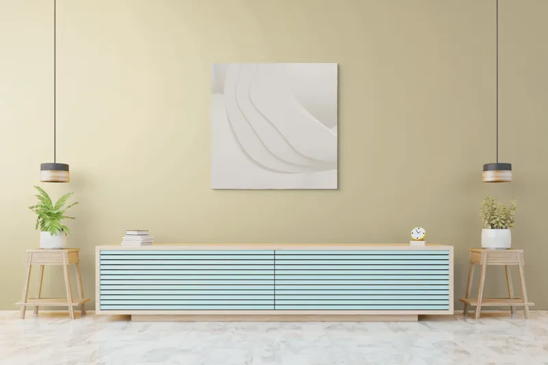 Tablou Canvas Abstract Minimalist, Alb, 100 x 100 cm – poza 5