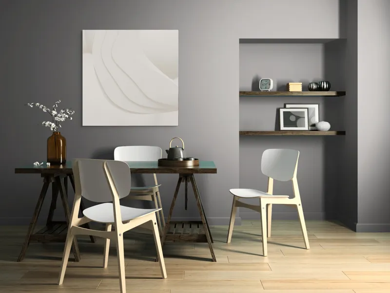Tablou Canvas Abstract Minimalist, Alb, 100 x 100 cm – poza 6