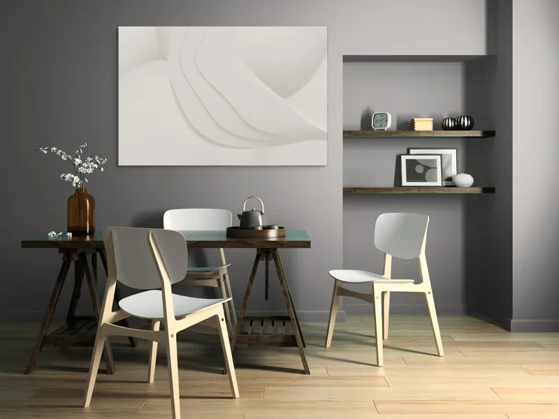 Tablou Canvas Abstract Minimalist, Alb, 150 x 100 cm – poza 5