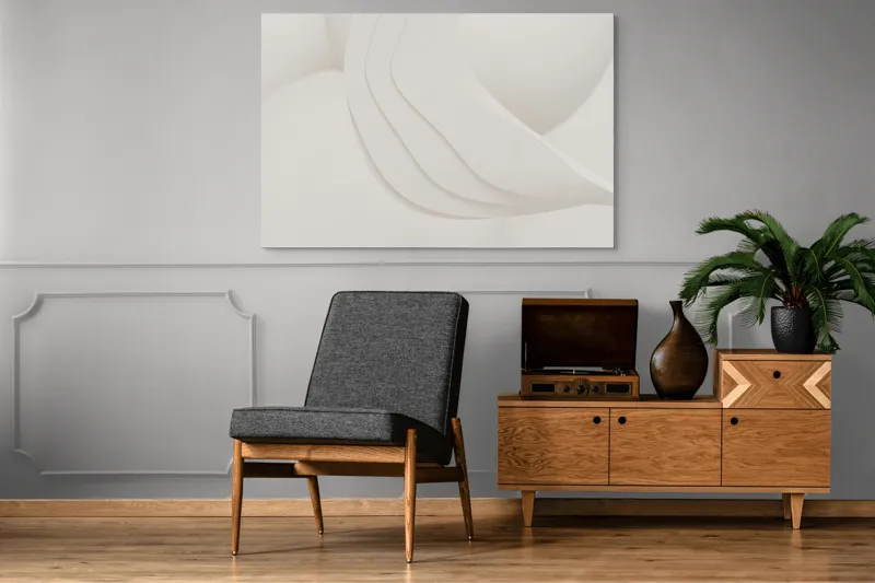 Tablou Canvas Abstract Minimalist, Alb, 150 x 100 cm – poza 8