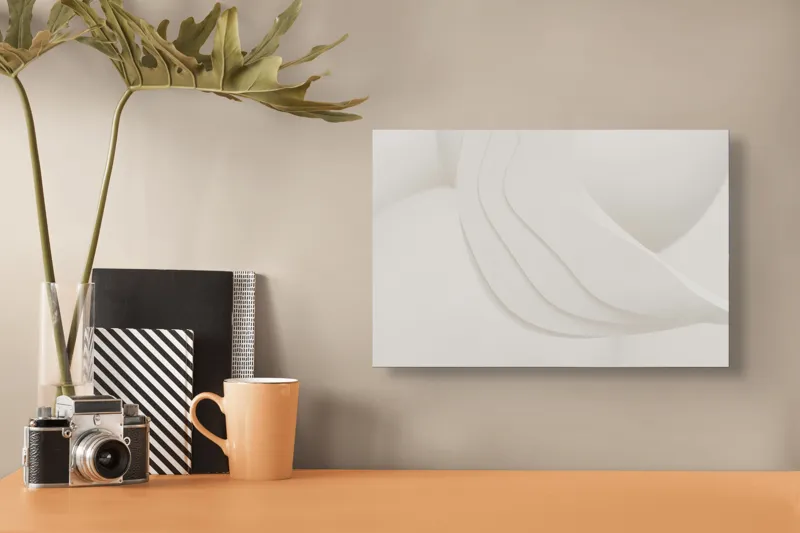 Tablou Canvas Abstract Minimalist, Alb, 39 x 26 cm – poza 3