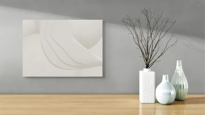 Tablou Canvas Abstract Minimalist, Alb, 54 x 39 cm – poza 3
