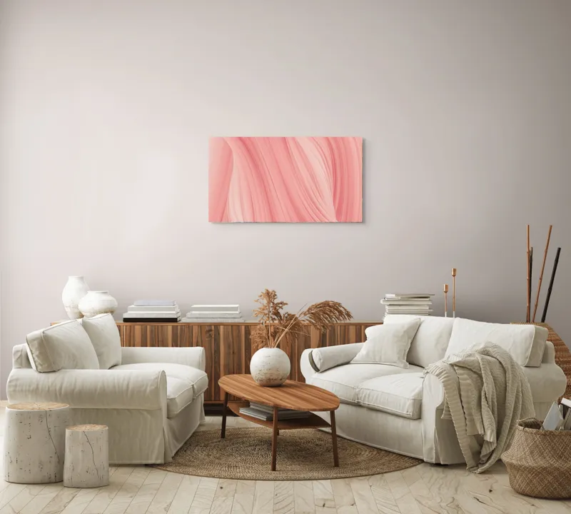 Tablou Canvas Abstract Floral Roz pentru Decorarea Interiorului, 90 x 50 cm – poza 4