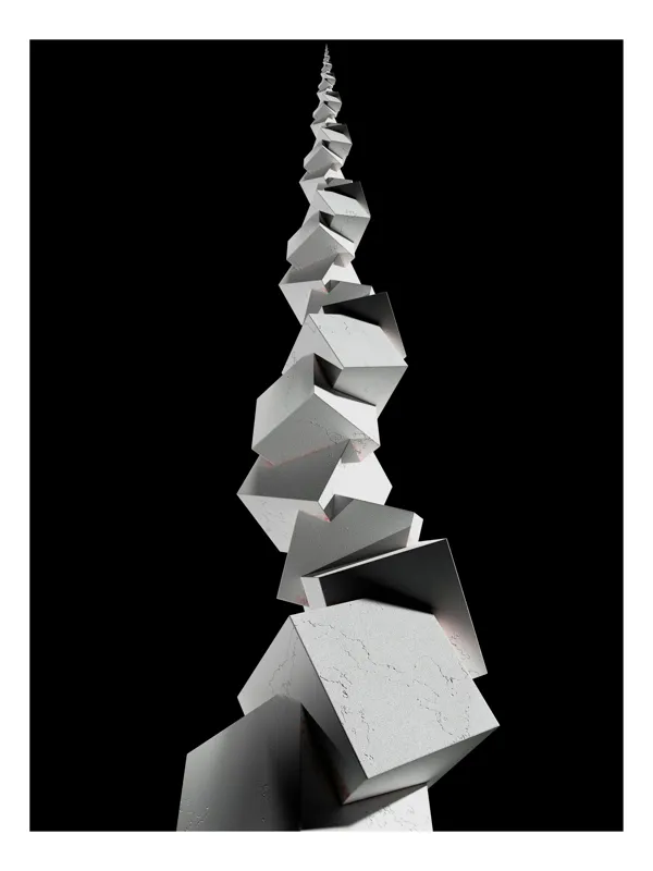 Tablou Canvas cu forme geometrice abstracte spre cerul misterios, 50 x 90 cm