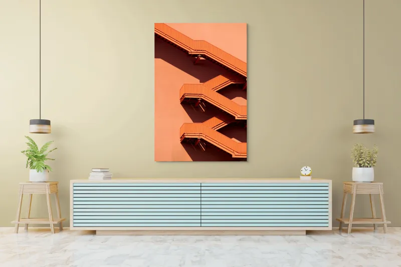 Tablou Canvas Urme Geometrice în Lumina Asfințitului, 100 x 150 cm – poza 4