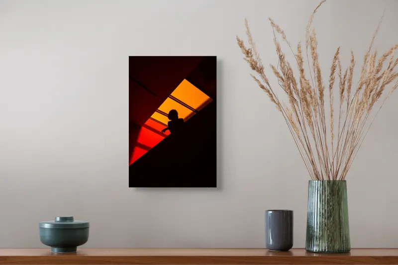 Tablou Canvas Motiv Abstract Siluetă la Apus Multicolor, 26 x 39 cm – poza 5