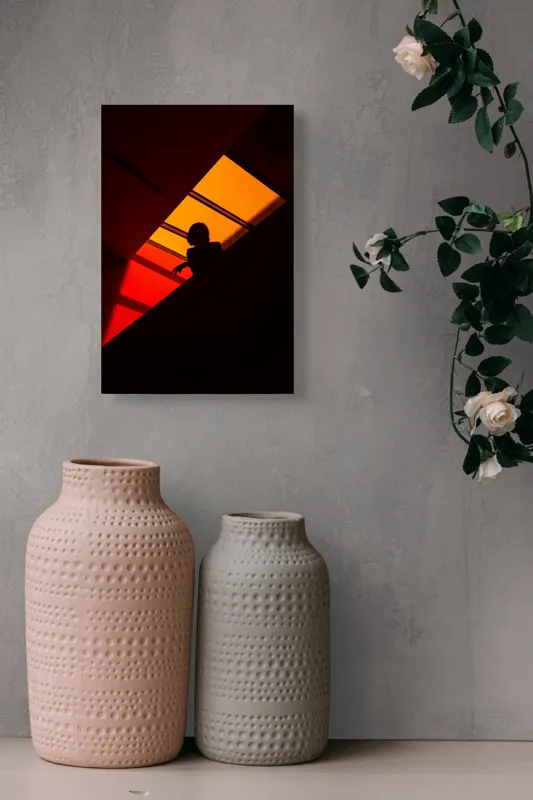 Tablou Canvas Motiv Abstract Siluetă la Apus Multicolor, 26 x 39 cm – poza 6