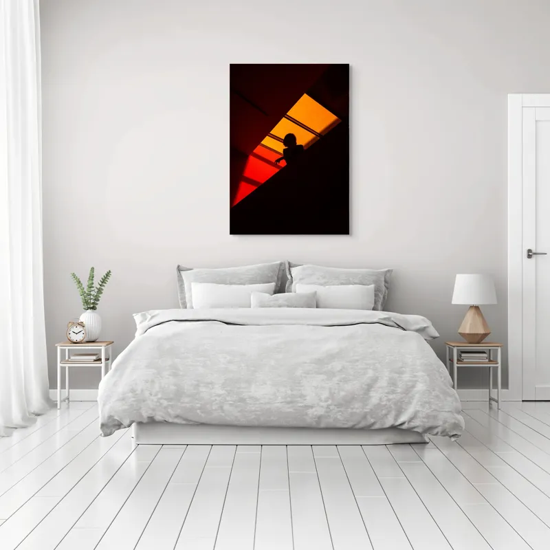 Tablou Canvas Motiv Abstract Siluetă la Apus Multicolor, 70 x 100 cm – poza 3