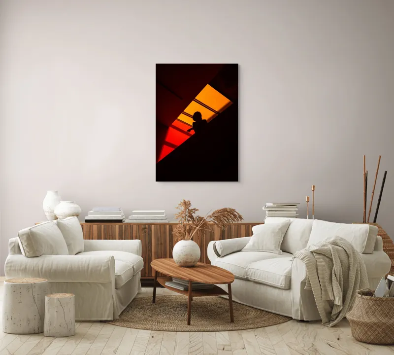 Tablou Canvas Motiv Abstract Siluetă la Apus Multicolor, 70 x 100 cm – poza 4