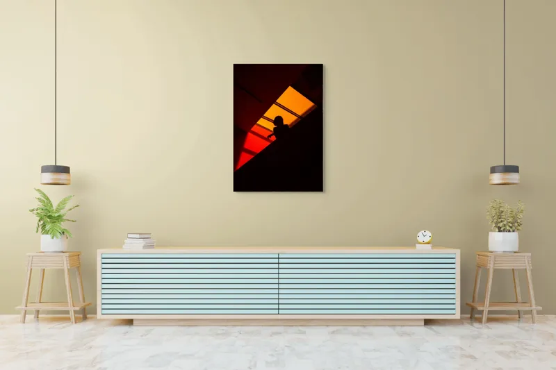 Tablou Canvas Motiv Abstract Siluetă la Apus Multicolor, 70 x 100 cm – poza 5