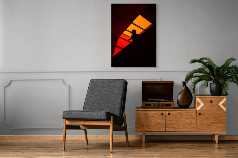 Tablou Canvas Motiv Abstract Siluetă la Apus Multicolor, 70 x 100 cm – poza 6