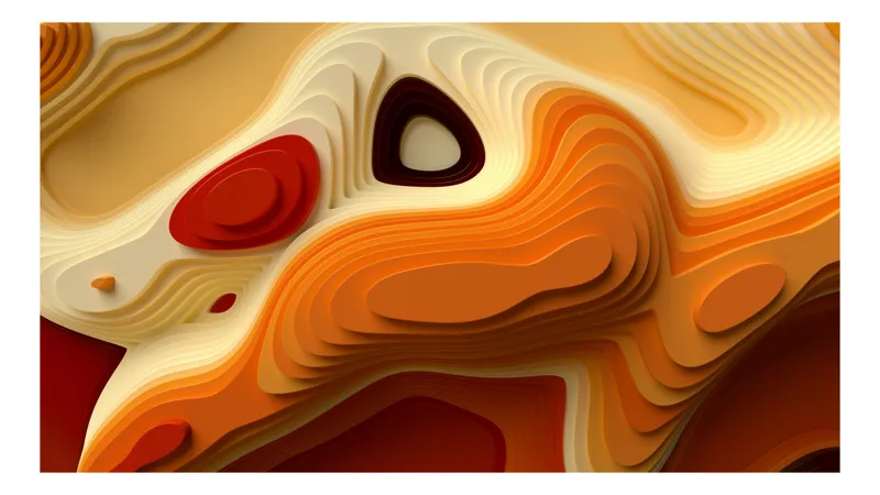 Tablou Canvas Abstract: Contururi în Dansul Culorilor Calde, 54 x 39 cm