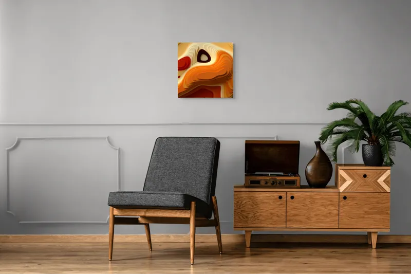 Tablou Canvas Abstract: Contururi în Dansul Culorilor Calde, 50 x 50 cm – poza 6
