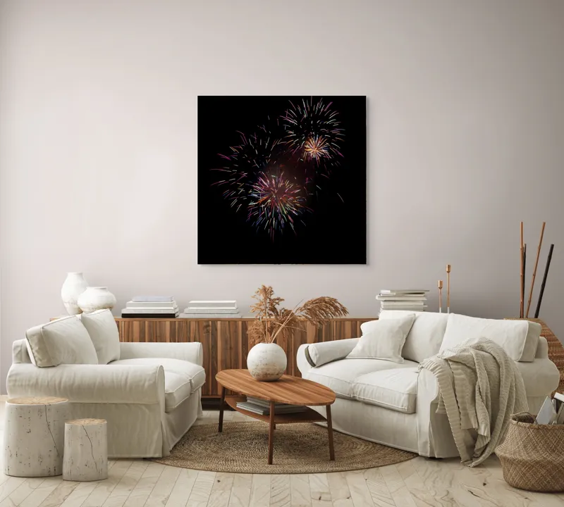Tablou Canvas Explozie de culori în noapte Negru, 100 x 100 cm – poza 3