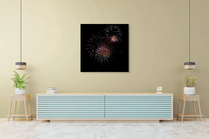 Tablou Canvas Explozie de culori în noapte Negru, 100 x 100 cm – poza 5