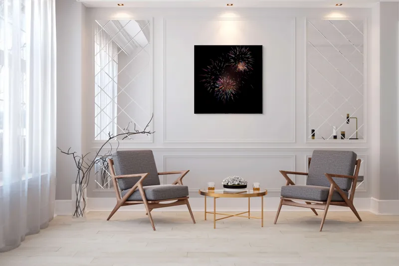 Tablou Canvas Explozie de culori în noapte Negru, 100 x 100 cm – poza 7