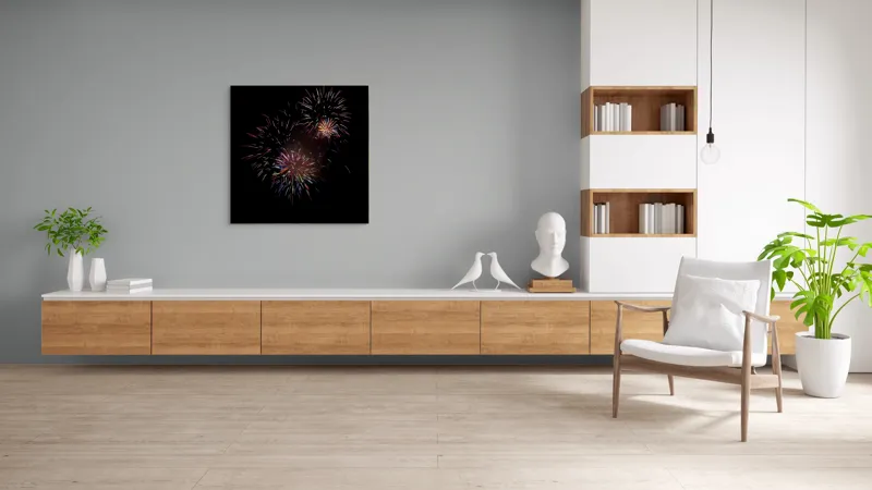 Tablou Canvas Explozie de culori în noapte Negru, 100 x 100 cm – poza 8