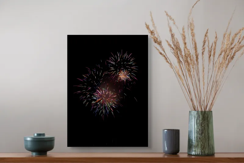 Tablou Canvas Explozie de culori în noapte Negru, 39 x 54 cm – poza 3