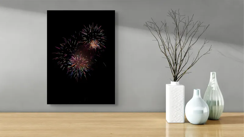 Tablou Canvas Explozie de culori în noapte Negru, 39 x 54 cm – poza 4