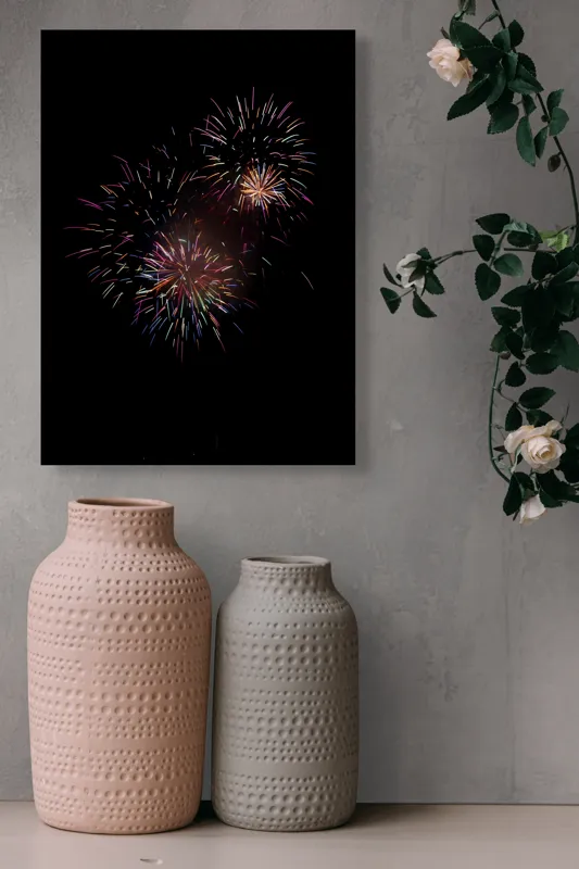 Tablou Canvas Explozie de culori în noapte Negru, 39 x 54 cm – poza 6