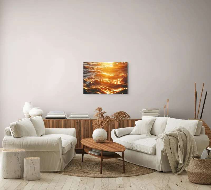 Tablou Canvas Valuri Apus Soare Atmosferă Calda Decor, 70 x 50 cm – poza 6
