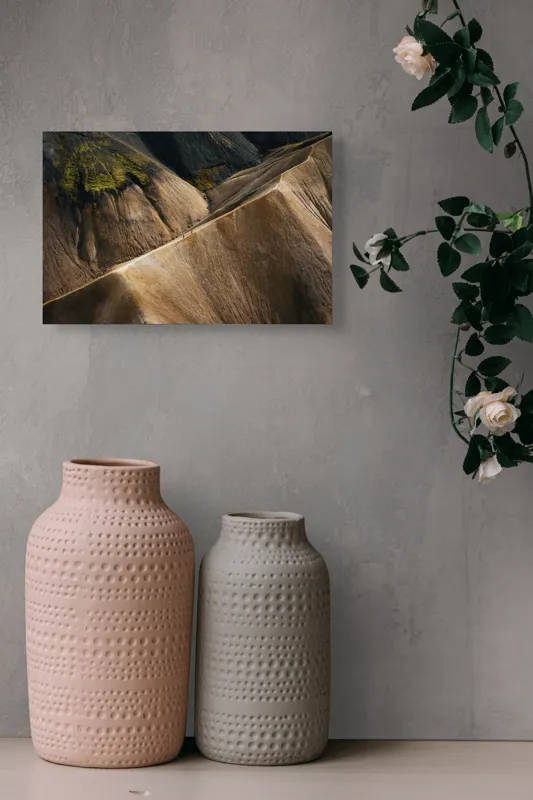 Tablou Canvas pe Pânză cu Drum Sinuos Printre Coline și Tonuri Pământii, 39 x 26 cm – poza 4