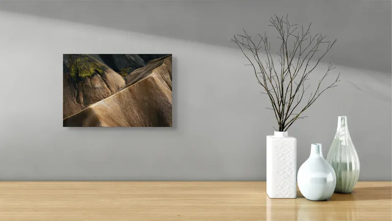 Tablou Canvas pe Pânză cu Drum Sinuos Printre Coline și Tonuri Pământii, 39 x 26 cm – poza 8