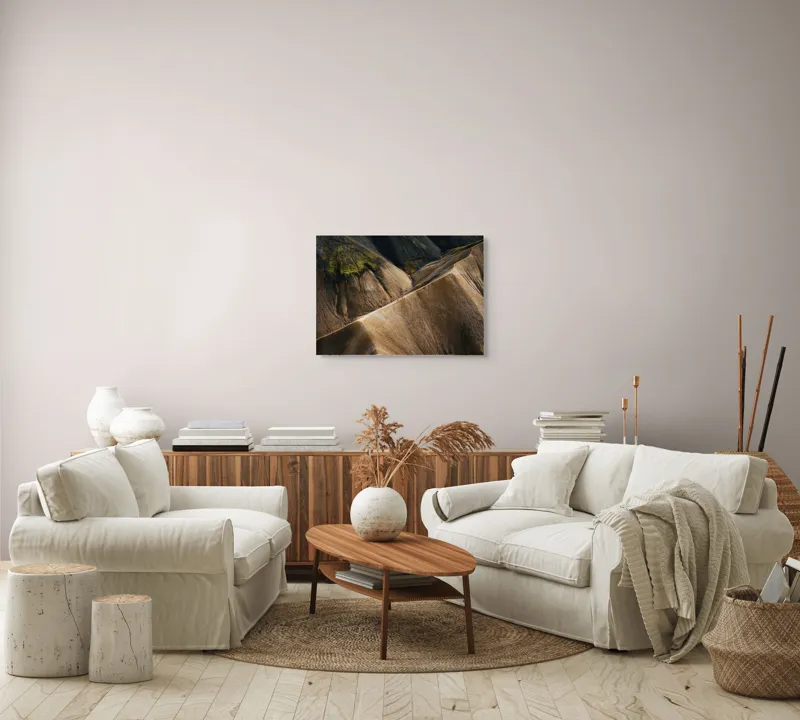 Tablou Canvas pe Pânză cu Drum Sinuos Printre Coline și Tonuri Pământii, 70 x 50 cm – poza 6
