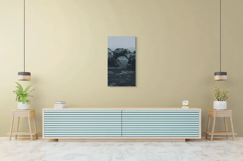 Tablou Canvas pe tema stâncilor cenușii și oceanului, 50 x 90 cm – poza 6