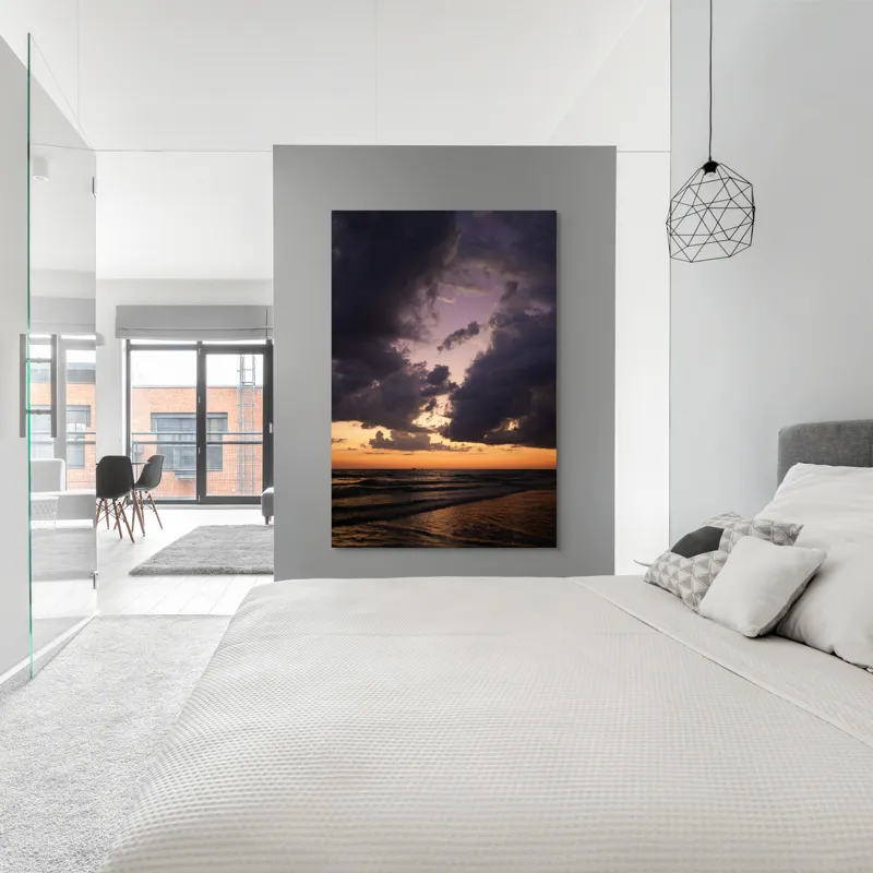 Tablou Canvas Apus Dramatic peste Mare Liniștită pe Acvie, 100 x 150 cm – poza 5