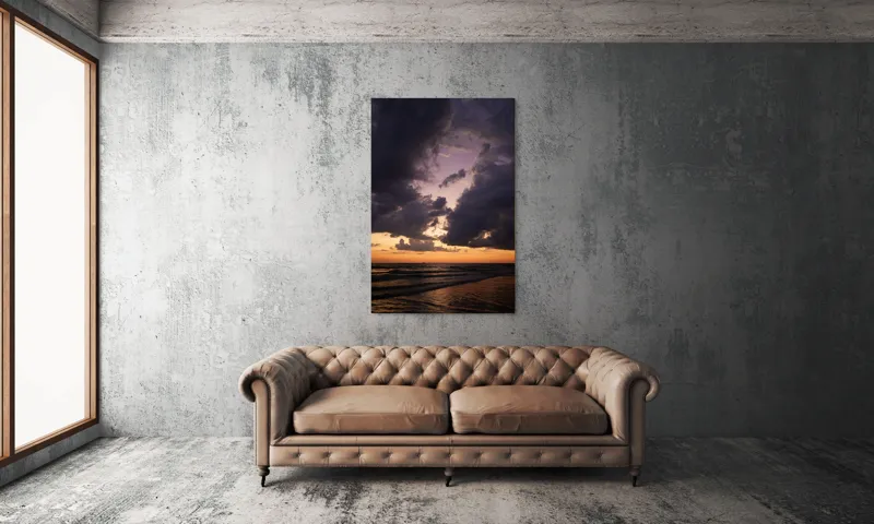Tablou Canvas Apus Dramatic peste Mare Liniștită pe Acvie, 100 x 150 cm – poza 6