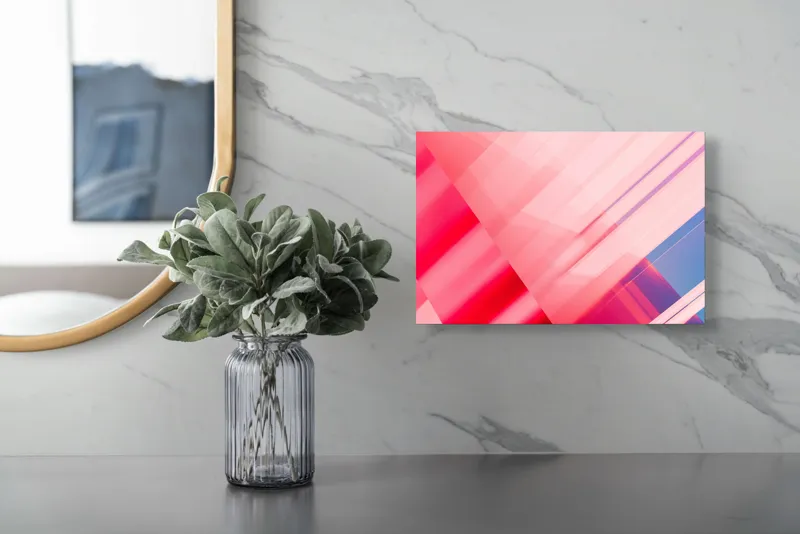 Tablou Canvas Abstrahție Geometrie Roz Reflexii Lumini, 39 x 26 cm – poza 5