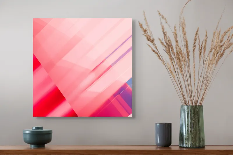 Tablou Canvas Abstrahție Geometrie Roz Reflexii Lumini, 50 x 50 cm – poza 4