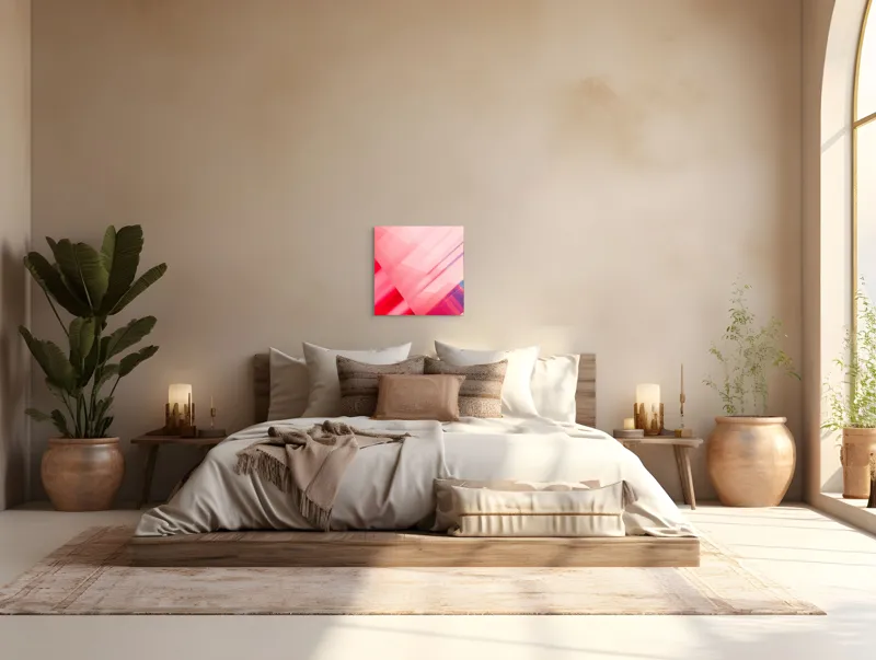 Tablou Canvas Abstrahție Geometrie Roz Reflexii Lumini, 50 x 50 cm – poza 5