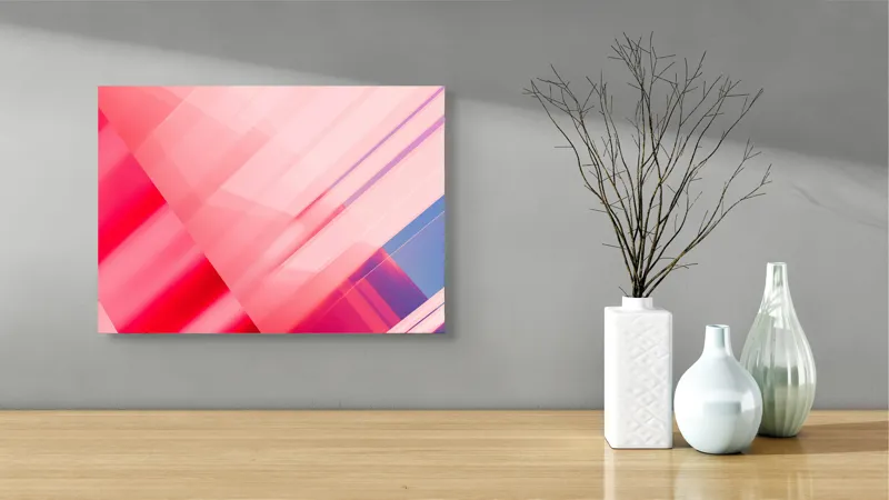 Tablou Canvas Abstrahție Geometrie Roz Reflexii Lumini, 54 x 39 cm – poza 3