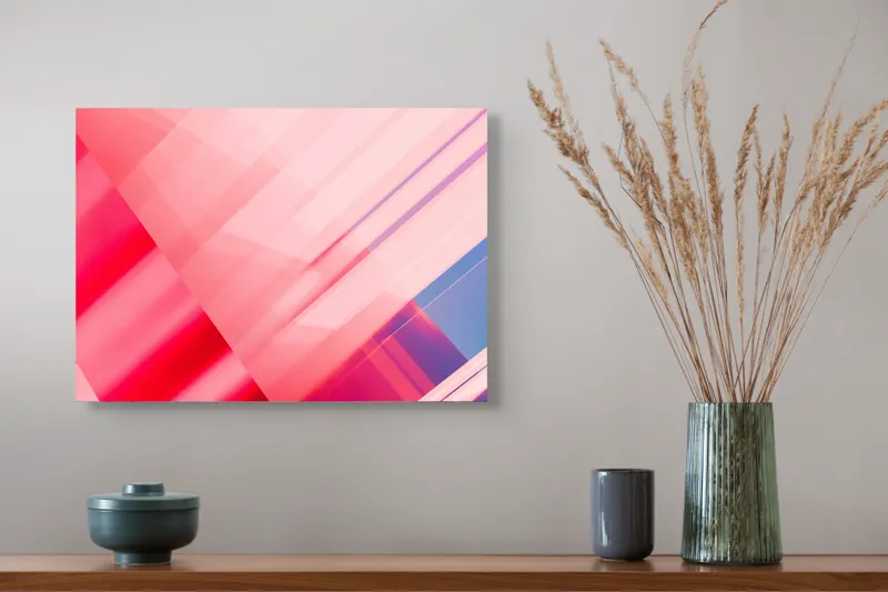 Tablou Canvas Abstrahție Geometrie Roz Reflexii Lumini, 54 x 39 cm – poza 4