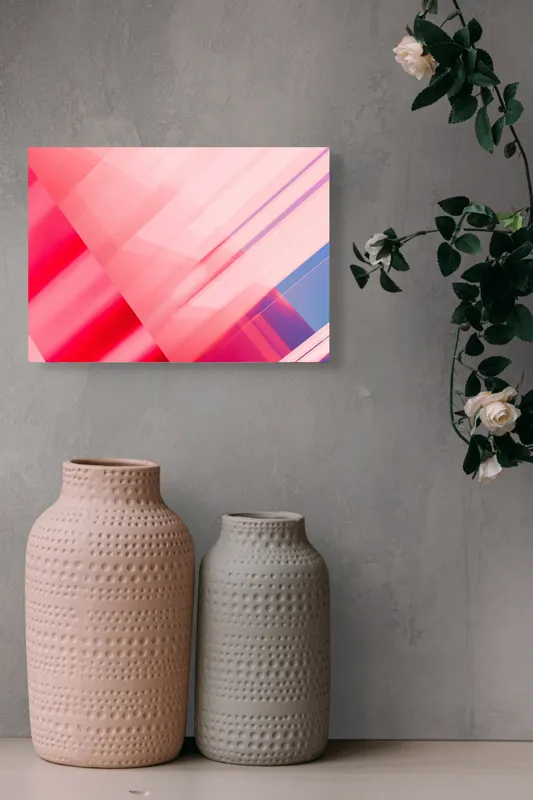 Tablou Canvas Abstrahție Geometrie Roz Reflexii Lumini, 54 x 39 cm – poza 8