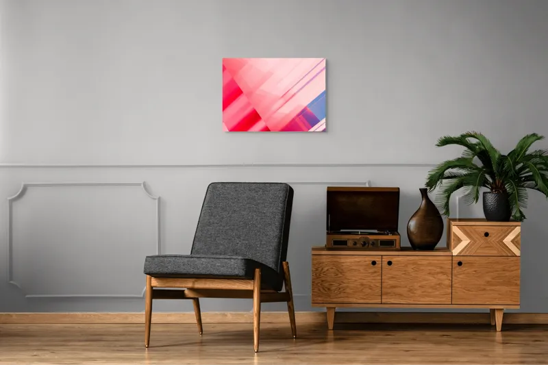 Tablou Canvas Abstrahție Geometrie Roz Reflexii Lumini, 70 x 50 cm – poza 4