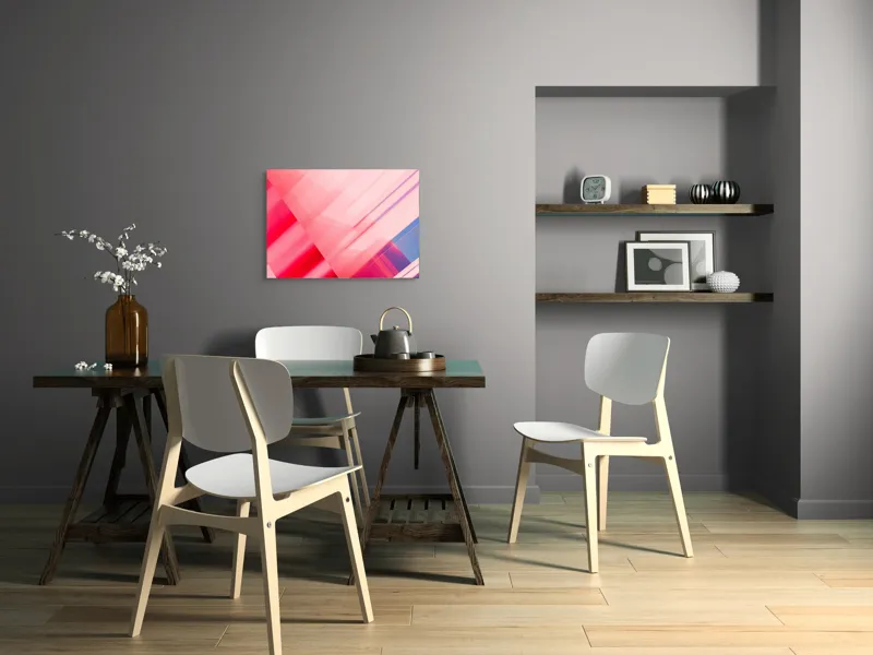 Tablou Canvas Abstrahție Geometrie Roz Reflexii Lumini, 70 x 50 cm – poza 5