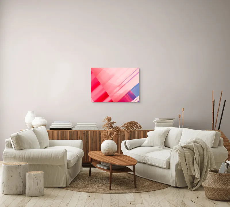 Tablou Canvas Abstrahție Geometrie Roz Reflexii Lumini, 70 x 50 cm – poza 6