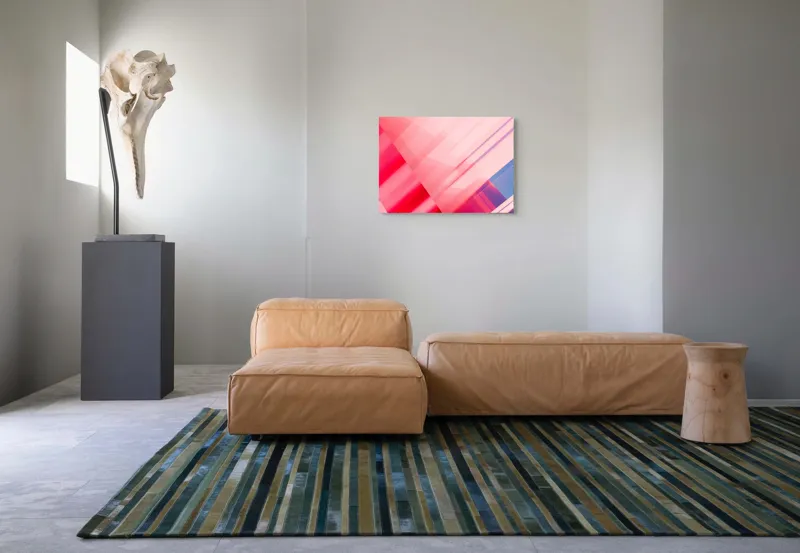 Tablou Canvas Abstrahție Geometrie Roz Reflexii Lumini, 70 x 50 cm – poza 8