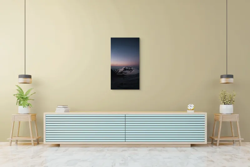 Tablou Canvas pe peisaj montan, imagine dramatică a crestelor înghețate, 50 x 90 cm – poza 6