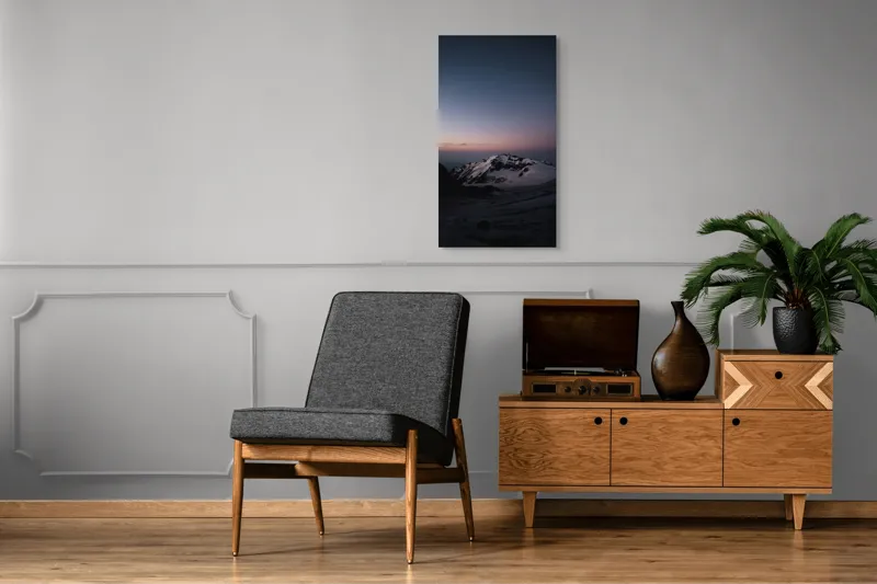 Tablou Canvas pe peisaj montan, imagine dramatică a crestelor înghețate, 50 x 90 cm – poza 8
