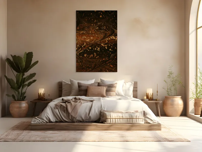 Tablou Canvas Abstract Maronii Pătate - Decorție Murală Unică, 100 x 150 cm – poza 3