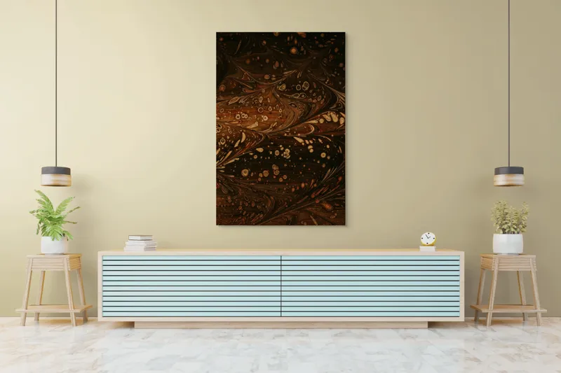 Tablou Canvas Abstract Maronii Pătate - Decorție Murală Unică, 100 x 150 cm – poza 4