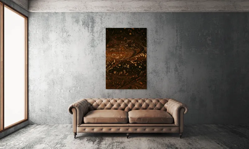 Tablou Canvas Abstract Maronii Pătate - Decorție Murală Unică, 100 x 150 cm – poza 6